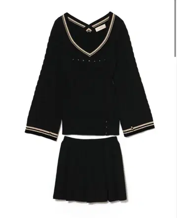 andmary Yuhua school knit set up black