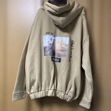 ANAP 속기모 지퍼 후드티 베이지