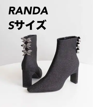 [ 새상품급 ] RANDA S 사이즈 백리본 글리터 숏부츠 여성용