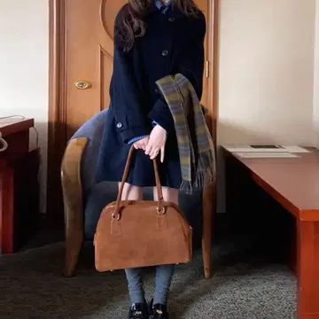 [ 울 블렌드 옷깃 미들 코트 M ]