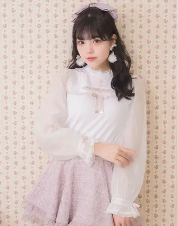 ROJITA 데콜테 개방 시어 슬리브 상의