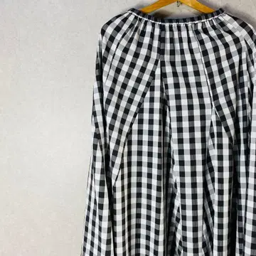 IENA 플레어 스커트 블랙 화이트 깅엄 체크 36 사이즈