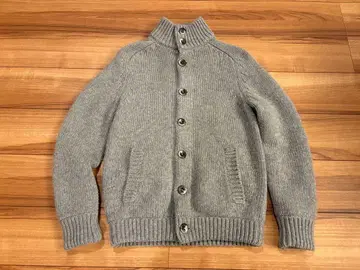 스탠드 칼라 니트 블루종