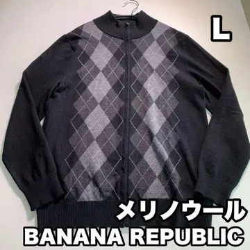 BANANA REPUBLIC 메리노울 아가일 드라이버 니트 L