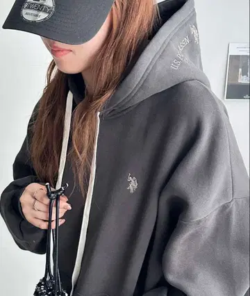[ U.S. POLO ASSN. ] 후드 자수 속기모 후드티 L 사이즈
