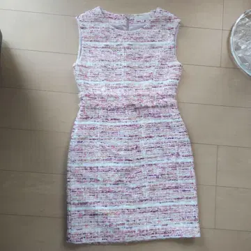 슬리브리스 트위드 미니 원피스