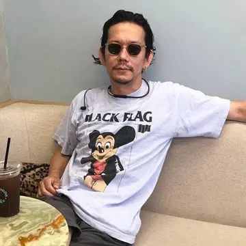 BLACK FLAG 미키 [ L 사이즈 ] 긴팔 블랙 노무라 쿤이치