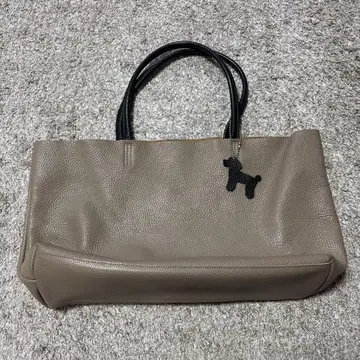 개 자수 베이지 토트백