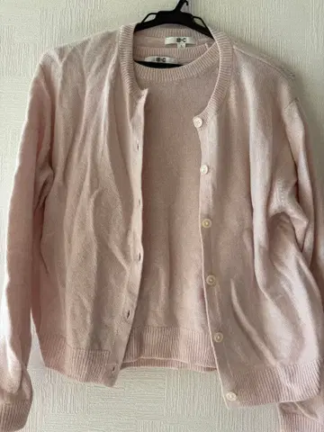 캐시미어 100% 라이트 핑크 가디건