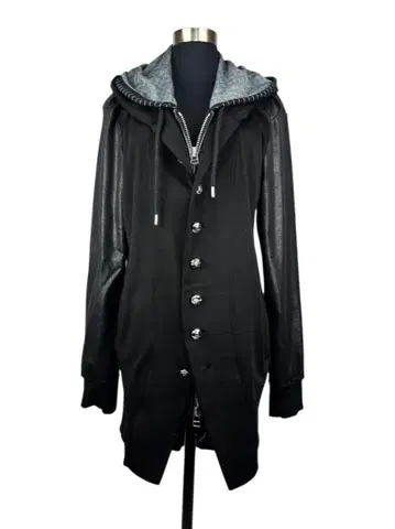 Roen 가죽 니트 절개 레이어드 후드티 48(L) 새상품급