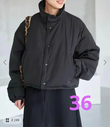 컨디션 최상 스픽 앤 스팬 패딩 숏 블루종 블랙 36