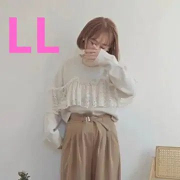 시마무라 YUU 콜라보 레이스 도킹 니트 풀오버 크림 LL