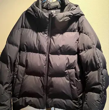 UNIQLO 심리스 다운 후드티 3D 컷 블랙 XXL 429291