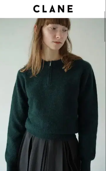 CLANE W FACE HALF ZIP YAK KNIT TOPS