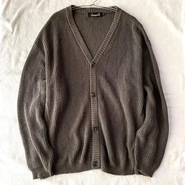 [카발리에] 니트 가디건 면 혼방 풀 버튼 V넥 긴팔 캐주얼 M