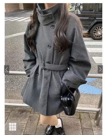 GRL 벨트 포함 멀티 way 페이크 울 코트