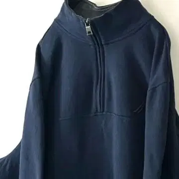 노티카 로고 자수 하프 지퍼 맨투맨 L 네이비 네이비 컬러 구제 의류