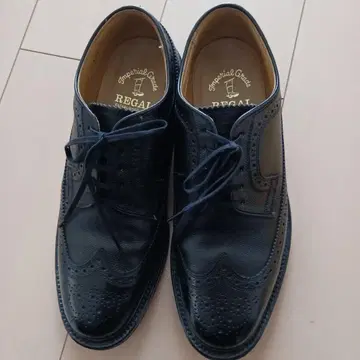 REGAL 블랙 드레스 슈즈 윙팁