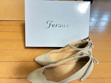 Feroux 베이지 리본 포함 힐 약 7cm