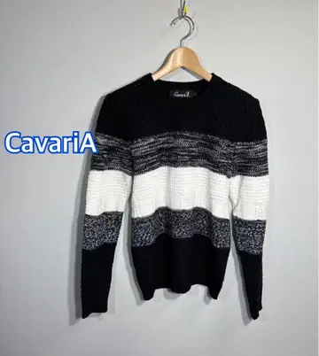 CavariA 캐바리아 스트라이프 니트 스웨터 사이즈:44