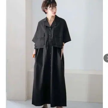 [ 미사용 새상품 ] KBF 블랙 코트라이크 레이어드 원피스