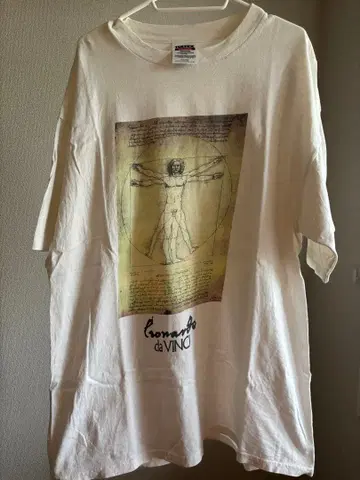 90s 레오나르도 다 빈치 인체도 t-shirt