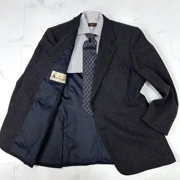 XL 사이즈 캐시미어 혼방 울 테일러드 자켓 남성용 그레이