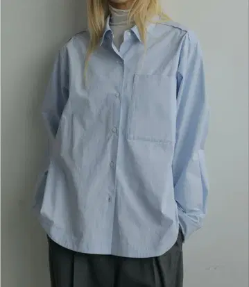anuke 라이트 블루 Highcount 오버 셔츠