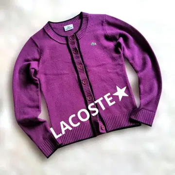 [ LACOSTE ] 보라색 가디건 사이즈 38 캐시미어 혼방