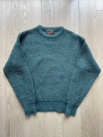 레어 80s LORD JEFF 크루넥 스웨터 USA 청록색