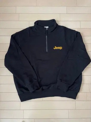 Jeep 하프 지퍼 맨투맨 블랙 XL