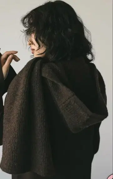 후드 니트 머플러 브라운 STYLEMIXER