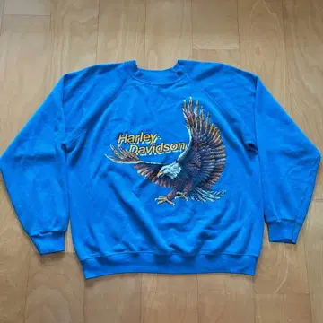 1980s 빈티지 할리데이비슨 인기 이글 프린트 맨투맨
