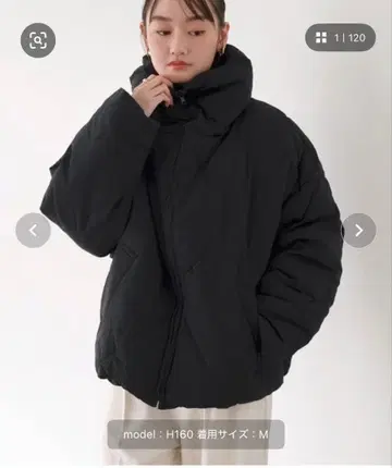 블랙 퀼팅 다운 자켓 M