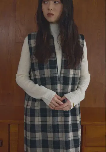 Alumu. 체크 롱 원피스