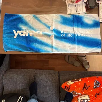 yamma 타월 파랑과 화이트의 그라데이션