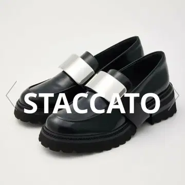 미사용 STACCATO 2way 벨트 로퍼 블랙 23.5