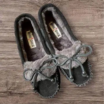 [ 미사용급 ] MINNETONKA 미네통카 모카신 블랙 24.0cm