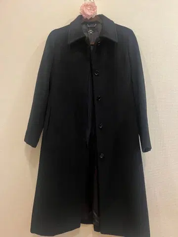 블랙 롱 코트 벨트 포함