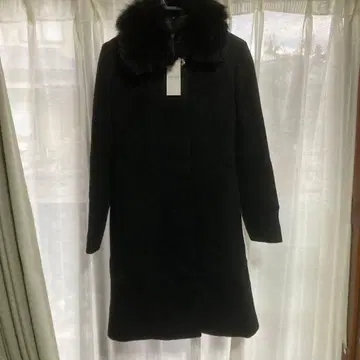 택 포함 새상품 anySiS 퍼 포함 블랙 롱 코트