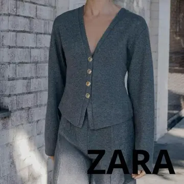 [ 이번 시즌 신상 ] ZARA 소프트 버튼 자켓 그레이 가디건 니트