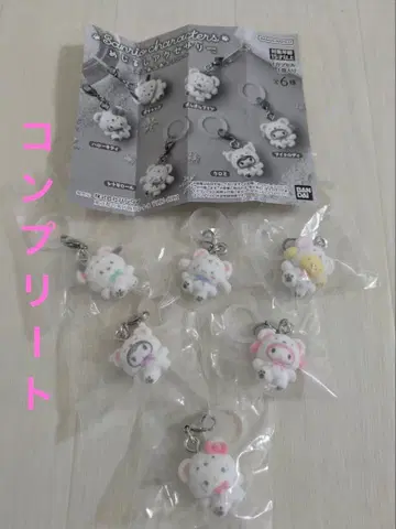 산리오 캐릭터즈 메지루시 액세서리 폭신폭신 스노우 전6종 컴플리트