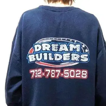 드림 빌더스 로고 맨투맨 트레이닝복 네이비 네이비 컬러 구제 의류