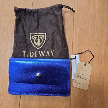 TIDEWAY 가죽 장지갑 메탈릭 블루