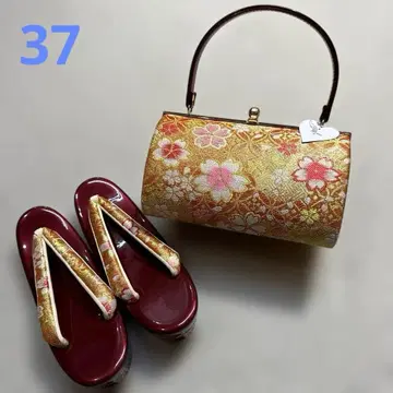 일본 의류용 백과 빨간색 일본 나막신 세트 37