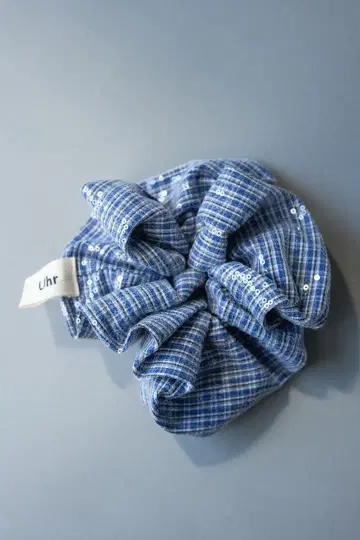 Uhr 체크 무늬 스크런치 2개 세트