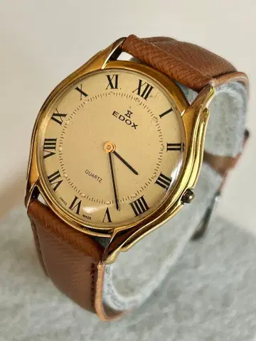 EDOX 에독스 빈티지 남성용 쿼츠 손목시계 작동품