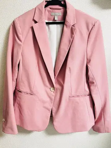 핑크 테일러드 자켓 싱글 버튼