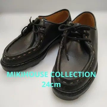 MIKIHOUSE COLLECTION 블랙 가죽 티롤리안 슈즈 남녀 공용