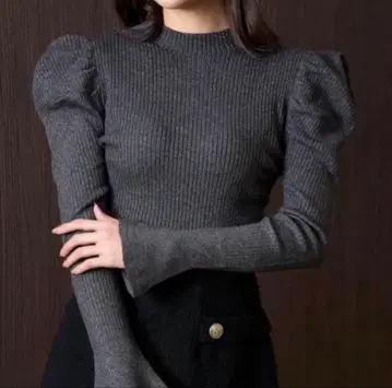 Herlipto 볼륨 슬리브 글리터 니트 탑